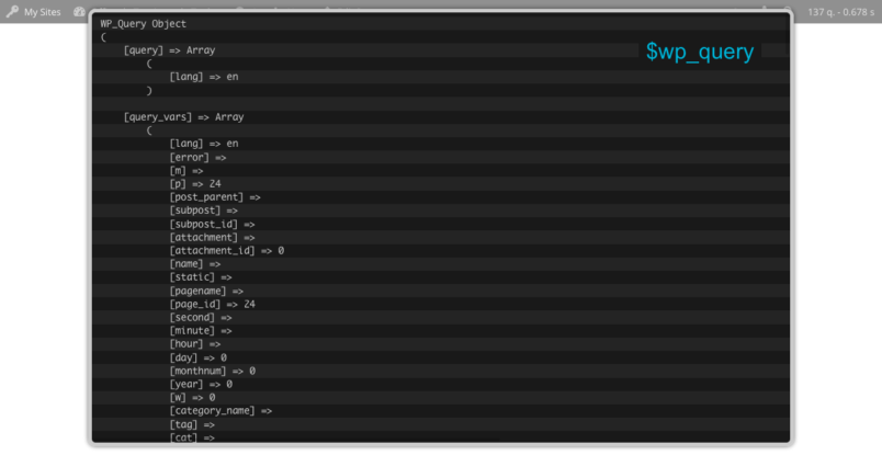 SF Adminbar Tools : $wp_query